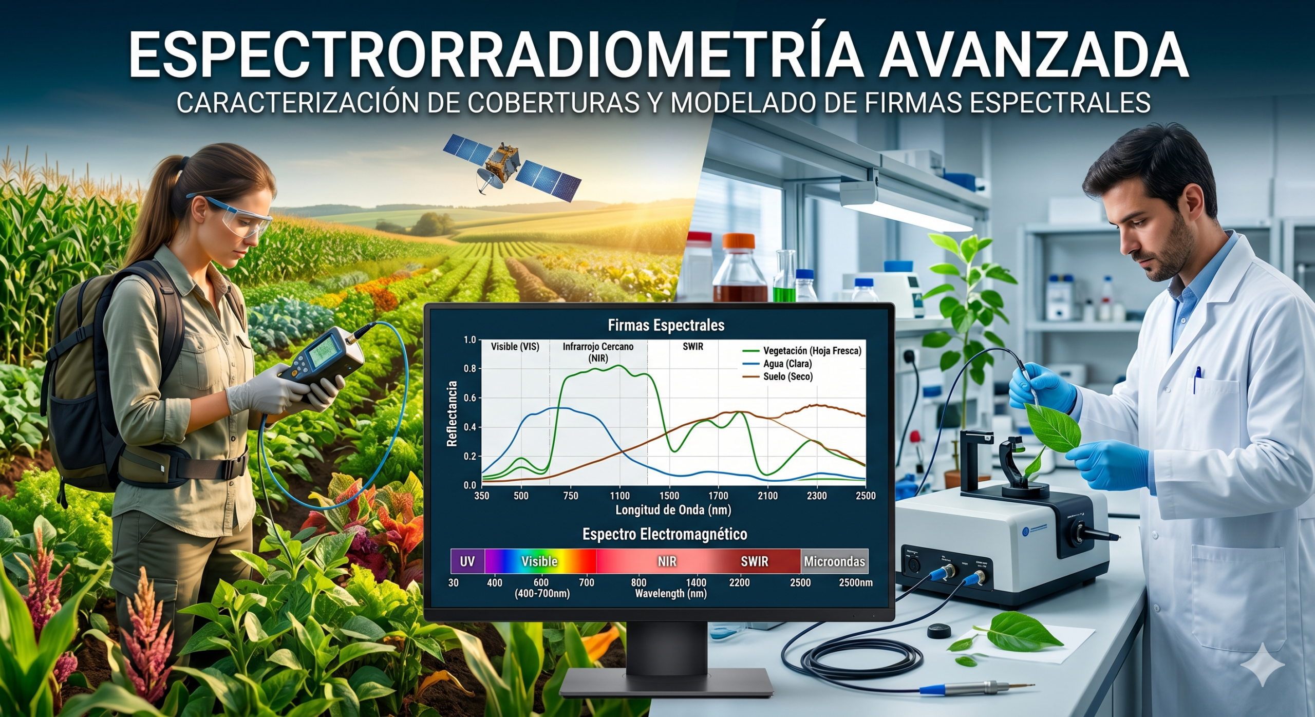 Espectrorradiometría Avanzada: Caracterización de Coberturas y Modelado de Firmas Espectrales